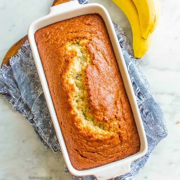 almond flour banana bread baked