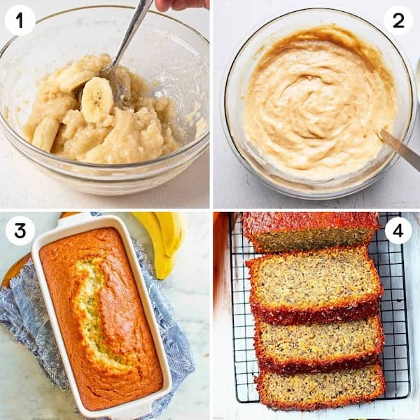 almond flour banana bread recipe step by step
