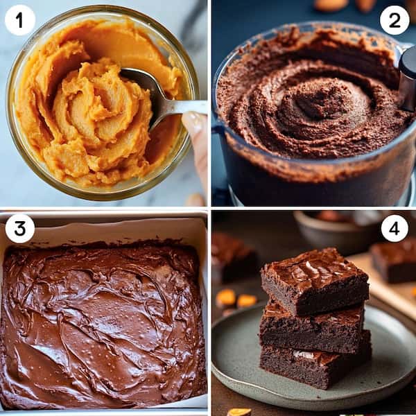 sweet potato brownies step by step