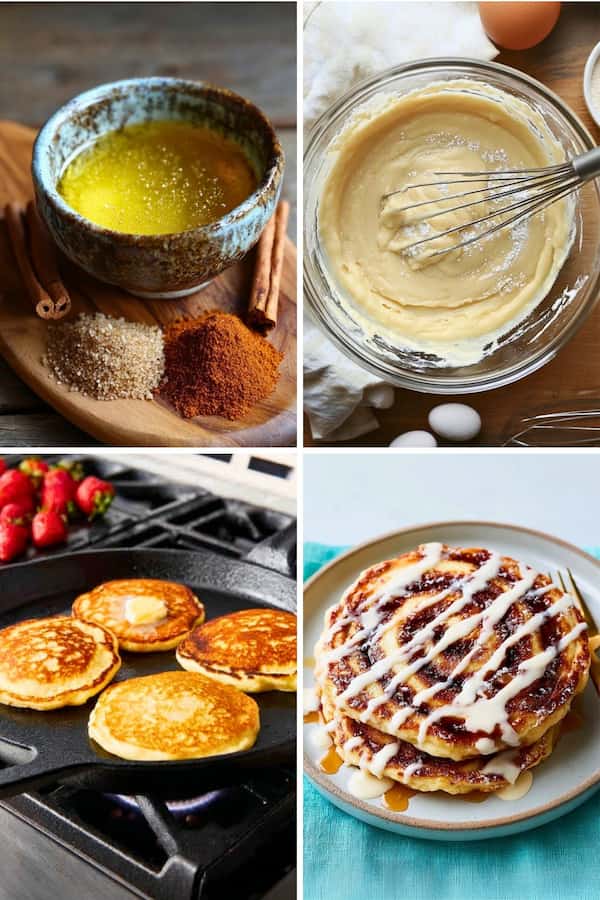 cinnamon roll pancakes step by step