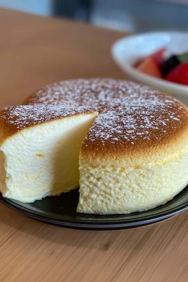 japanese cheesecake served