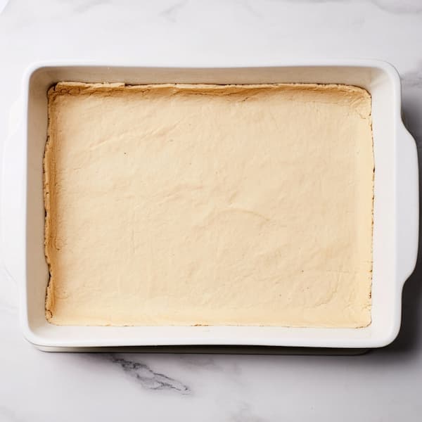 baking dish with pastry dough