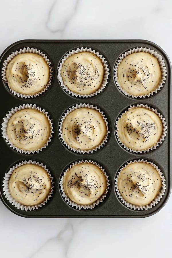 banana muffins in the muffin tin