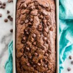 chocolate chip banana bread baked