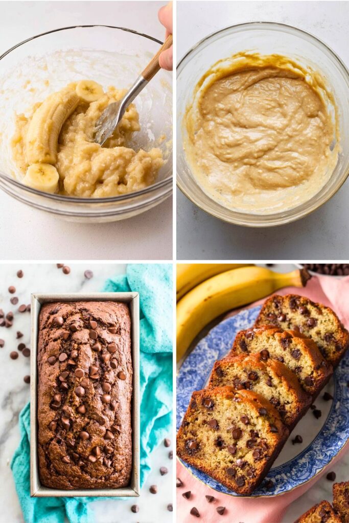 chocolate chip banana bread step by step recipe
