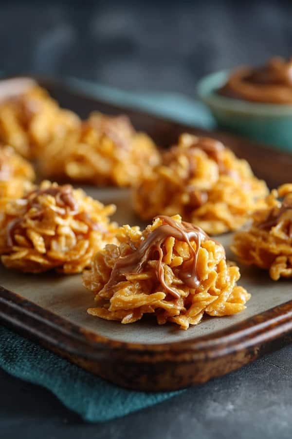 haystacks on the baking sheet