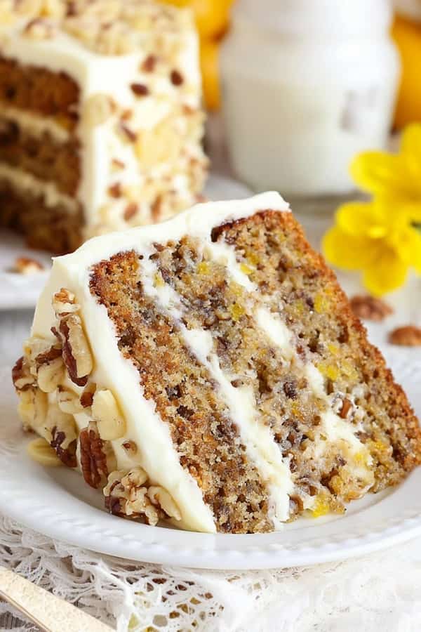 hummingbird cake slice