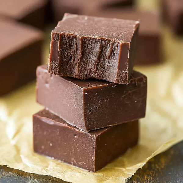 chocolate fudge served