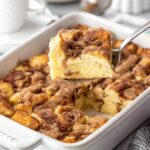 french toast casserole served