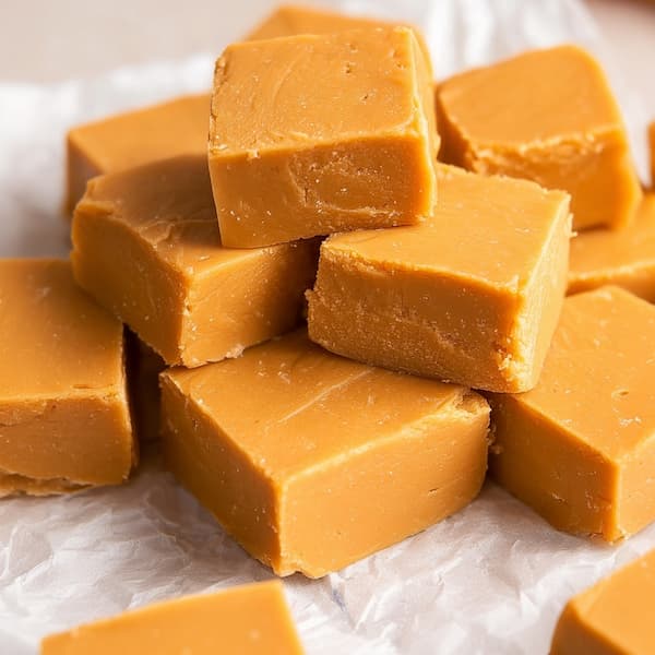 peanut butter fudge served