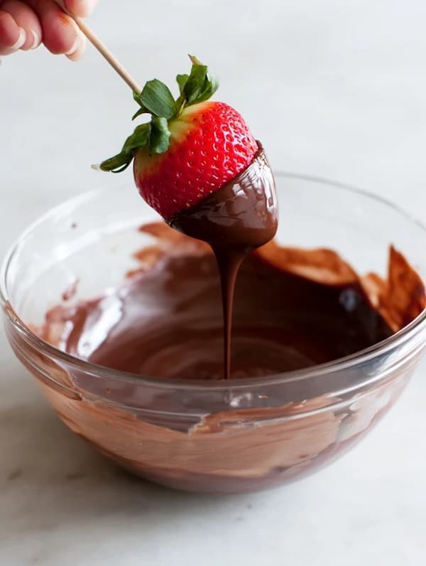 strawberries dipped in chocolate