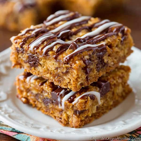 peanut butter oatmeal bars served