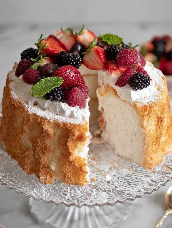 angel food cake served