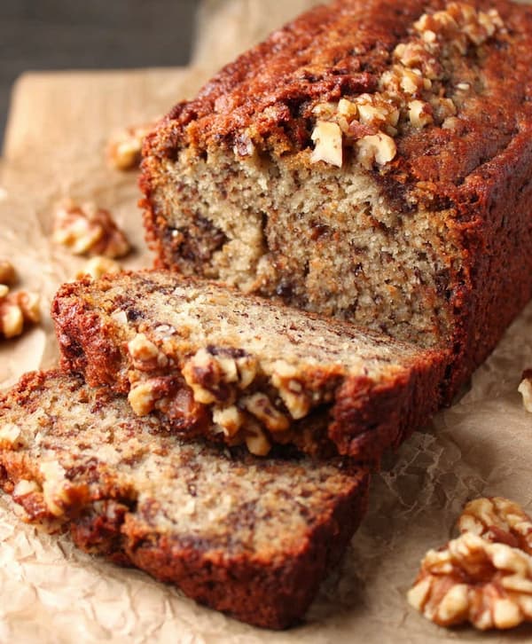 banana nut bread served