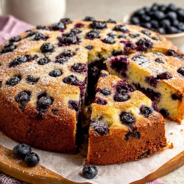 blueberry cake baked