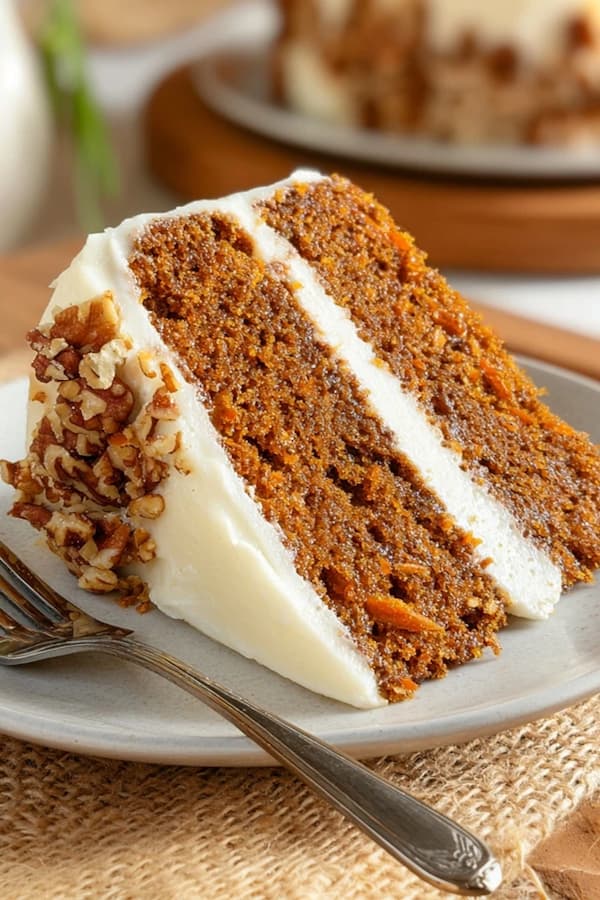 carrot cake served