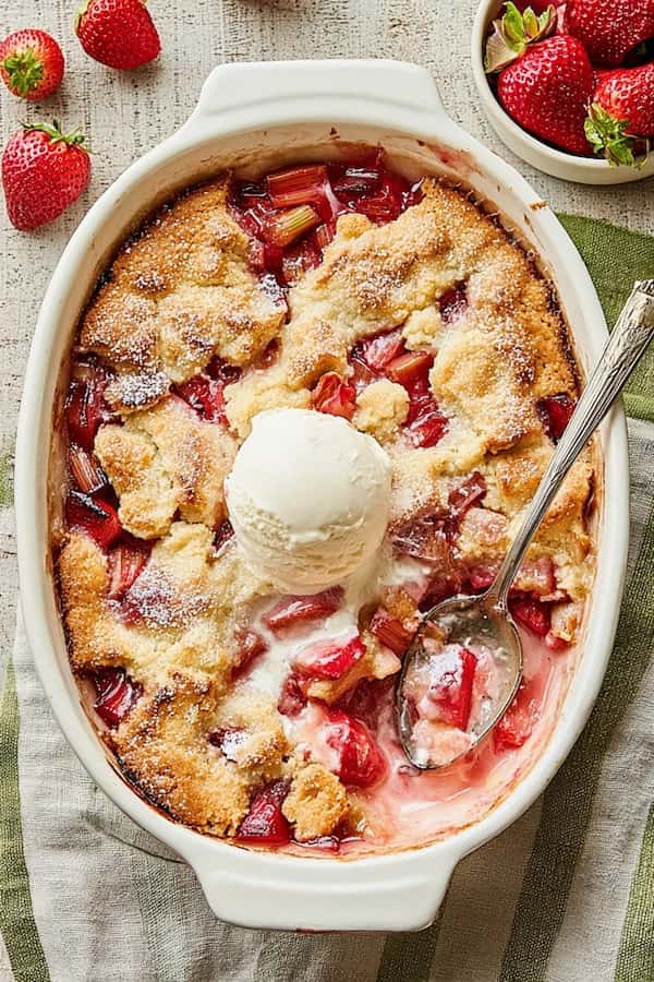 Strawberry Rhubarb Cobbler