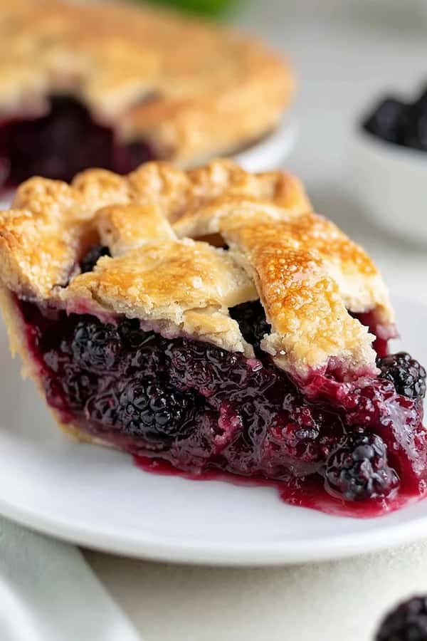 blackberry pie served