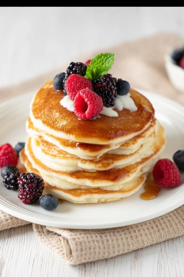 egg white pancakes served